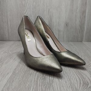 Louise et Cie Seville Metallic Bronze Gold Leather Pointed Pumps‎ Heels Size 7